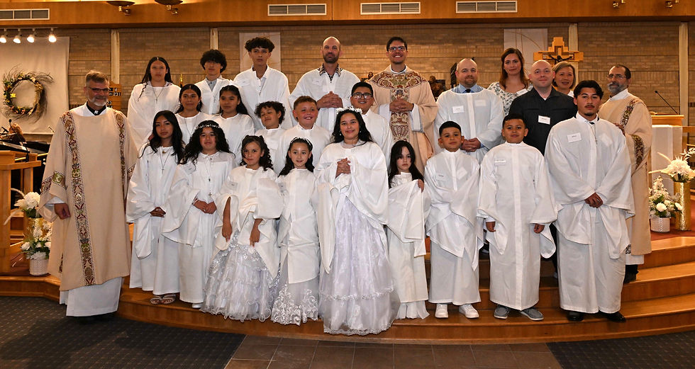 A group of confirmandi on the Easter Vigil